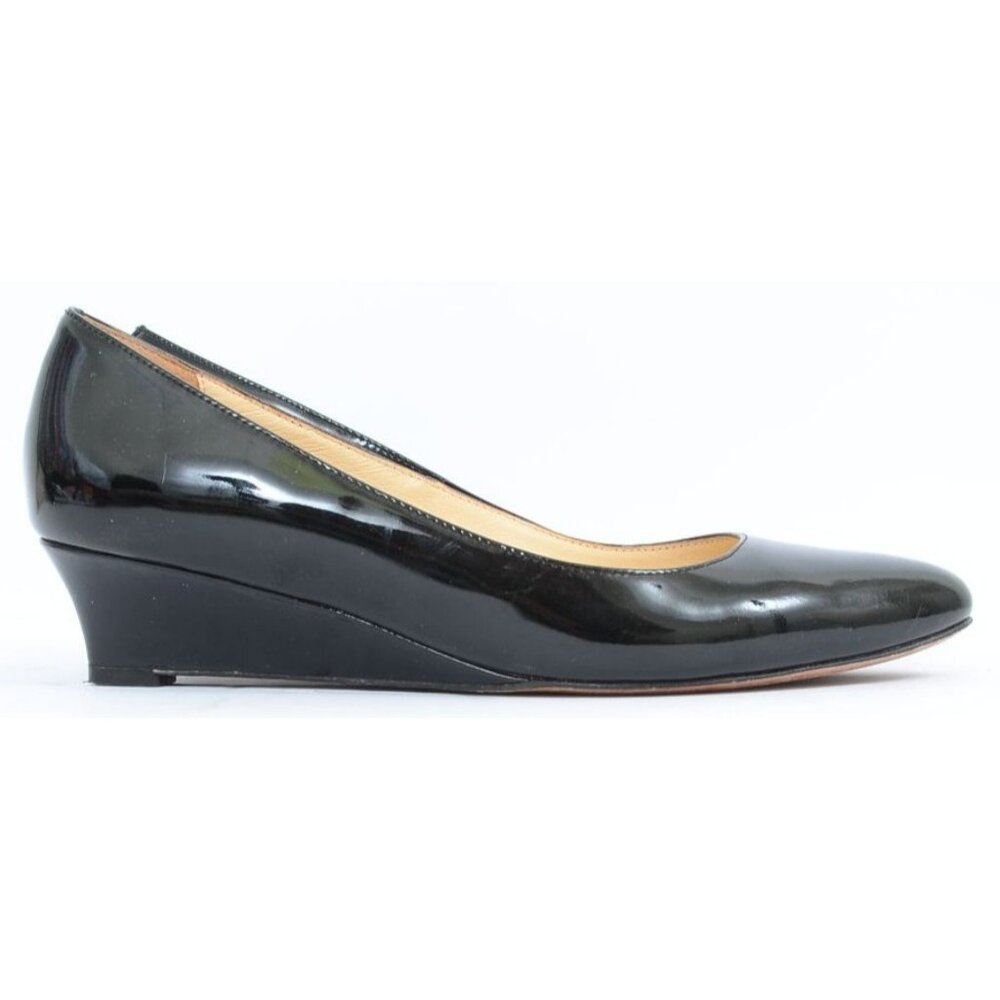 Cole Haan Catalina Women's 7.5 Black Patent Leather Wedge Pointed Toe Pumps